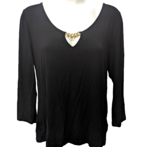 Ellen Tracy black long sleeve top, sz large